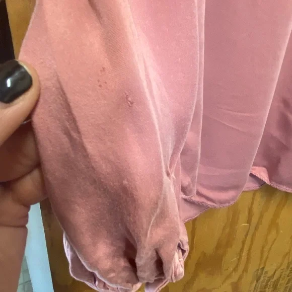 Chicos Sandwashed Satin Ruffle Blouse - Picture 7 of 10